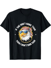 If She Dont Hawk Tuah I Wont Talk Tuah Patriotic Bald Eagle T-Shirt 180G 100% Cotton Printed Round Neck Short-Sleeve T-Shirt, Gifts for Men Dad Husband Grandpa, S-XXXL, Black