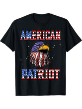 American Patriot Eagle Patriotic Shirts Men Women 4th July T-Shirt 180G 100% Cotton Printed Round Neck Short-Sleeve T-Shirt, Gifts for Men Dad Husband Grandpa, S-XXXL, Black