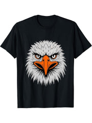 4th of July Eagle USA T-Shirt 180G 100% Cotton Printed Round Neck Short-Sleeve T-Shirt, Gifts for Men Dad Husband Grandpa, S-XXXL, Black
