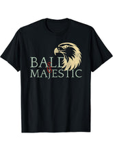 Funny Bald and Majestic Eagle Typography Design T-Shirt 180G 100% Cotton Printed Round Neck Short-Sleeve T-Shirt, Gifts for Men Dad Husband Grandpa, S-XXXL, Black