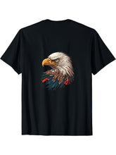 Bald Eagle Graphic Tee T-Shirt 180G 100% Cotton Printed Round Neck Short-Sleeve T-Shirt, Gifts for Men Dad Husband Grandpa, S-XXXL, Black
