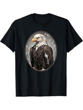 Bald Eagle Highly Detailed Image T-Shirt 180G 100% Cotton Printed Round Neck Short-Sleeve T-Shirt, Gifts for Men Dad Husband Grandpa, S-XXXL, Black