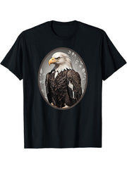 Bald Eagle Highly Detailed Image T-Shirt 180G 100% Cotton Printed Round Neck Short-Sleeve T-Shirt, Gifts for Men Dad Husband Grandpa, S-XXXL, Black