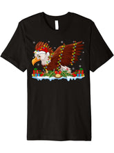 Bald Eagle Lover Family Matching Santa Bald Eagle Christmas Premium T-Shirt 180G 100% Cotton Printed Round Neck Short-Sleeve T-Shirt, Gifts for Men Dad Husband Grandpa, S-XXXL, Black