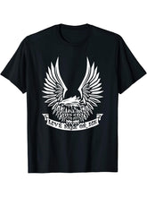 Patriotic Live Free or Die USA Bald Eagle Design T-Shirt 180G 100% Cotton Printed Round Neck Short-Sleeve T-Shirt, Gifts for Men Dad Husband Grandpa, S-XXXL, Black