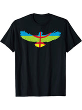 Patriotic Amazigh Flag Bald Eagle T-Shirt 180G 100% Cotton Printed Round Neck Short-Sleeve T-Shirt, Gifts for Men Dad Husband Grandpa, S-XXXL, Black