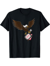 Canada or Bust - The Bald Eagle Runs Away T-Shirt 180G 100% Cotton Printed Round Neck Short-Sleeve T-Shirt, Gifts for Men Dad Husband Grandpa, S-XXXL, Black