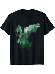 Nature Lover | Forest Animal Silhouette | Eagle Bald Eagle T-Shirt 180G 100% Cotton Printed Round Neck Short-Sleeve T-Shirt, Gifts for Men Dad Husband Grandpa, S-XXXL, Black
