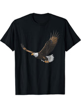 Majestic Flying American Bald Eagle T-Shirt 180G 100% Cotton Printed Round Neck Short-Sleeve T-Shirt, Gifts for Men Dad Husband Grandpa, S-XXXL, Black