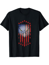 4th Of July Patriotic Bald Eagle Fighter Jet Merica USA Flag T-Shirt 180G 100% Cotton Printed Round Neck Short-Sleeve T-Shirt, Gifts for Men Dad Husband Grandpa, S-XXXL, Black