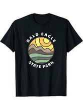 Bald Eagle State Park Pennsylvania Mountains PA Souvenir T-Shirt 180G 100% Cotton Printed Round Neck Short-Sleeve T-Shirt, Gifts for Men Dad Husband Grandpa, S-XXXL, Black