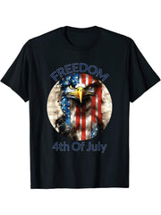 Flag T-Shirt 180G 100% Cotton Printed Round Neck Short-Sleeve T-Shirt, Gifts for Men Dad Husband Grandpa, S-XXXL, Black