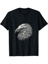 American Bald Eagle T-Shirt, Patriotic Native Indian Tee 180G 100% Cotton Printed Round Neck Short-Sleeve T-Shirt, Gifts for Men Dad Husband Grandpa, S-XXXL, Black