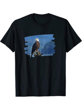Bald Eagle Haliaeetus Leucocephalus T-Shirt 180G 100% Cotton Printed Round Neck Short-Sleeve T-Shirt, Gifts for Men Dad Husband Grandpa, S-XXXL, Black