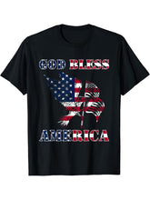 American Flag Bald Eagle Mullet Play 4th Of July T-Shirt 180G 100% Cotton Printed Round Neck Short-Sleeve T-Shirt, Gifts for Men Dad Husband Grandpa, S-XXXL, Black