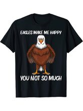 Cool Eagle Design For Men Women Bald Eagle Animal Bird Lover T-Shirt 180G 100% Cotton Printed Round Neck Short-Sleeve T-Shirt, Gifts for Men Dad Husband Grandpa, S-XXXL, Black