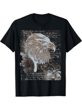 American Bald Eagle T-Shirt, Patriotic Military Vintage Tee 180G 100% Cotton Printed Round Neck Short-Sleeve T-Shirt, Gifts for Men Dad Husband Grandpa, S-XXXL, Black