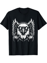 Vintage rock Bald Eagle sunglasses Bald Eagle lover music T-Shirt 180G 100% Cotton Printed Round Neck Short-Sleeve T-Shirt, Gifts for Men Dad Husband Grandpa, S-XXXL, Black