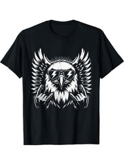 Vintage rock Bald Eagle sunglasses Bald Eagle lover music T-Shirt 180G 100% Cotton Printed Round Neck Short-Sleeve T-Shirt, Gifts for Men Dad Husband Grandpa, S-XXXL, Black