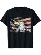 Bald Eagle T-Shirt 180G 100% Cotton Printed Round Neck Short-Sleeve T-Shirt, Gifts for Men Dad Husband Grandpa, S-XXXL, Black