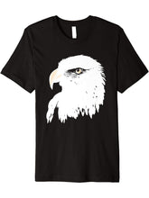 Cute bald eagle hand drawn sketch artistic Premium T-Shirt 180G 100% Cotton Printed Round Neck Short-Sleeve T-Shirt, Gifts for Men Dad Husband Grandpa, S-XXXL, Black
