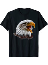 Bald Eagle Head Birdwatching Fan T-Shirt 180G 100% Cotton Printed Round Neck Short-Sleeve T-Shirt, Gifts for Men Dad Husband Grandpa, S-XXXL, Black