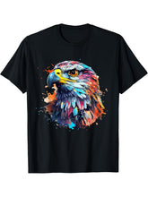 American Nature Bald Eagle Mullet Predator Birds King Lover T-Shirt 180G 100% Cotton Printed Round Neck Short-Sleeve T-Shirt, Gifts for Men Dad Husband Grandpa, S-XXXL, Black