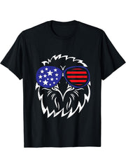 Bald Eagle 4th Of July Bird Patriotic Veteran Military T-Shirt 180G 100% Cotton Printed Round Neck Short-Sleeve T-Shirt, Gifts for Men Dad Husband Grandpa, S-XXXL, Black