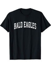 Bald Eagles Mascot Vintage Athletic Sports Name Design T-Shirt 180G 100% Cotton Printed Round Neck Short-Sleeve T-Shirt, Gifts for Men Dad Husband Grandpa, S-XXXL, Black