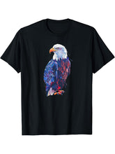 American Bald Eagle, American Flag, Cool T-Shirt 180G 100% Cotton Printed Round Neck Short-Sleeve T-Shirt, Gifts for Men Dad Husband Grandpa, S-XXXL, Black