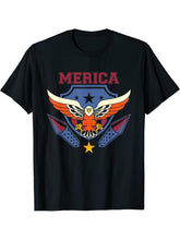 US Flag Pride Merica Freedom Patriotic American Bald Eagle T-Shirt 180G 100% Cotton Printed Round Neck Short-Sleeve T-Shirt, Gifts for Men Dad Husband Grandpa, S-XXXL, Black