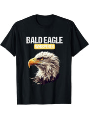 Bald Eagles Bald Eagle Whisperer T-Shirt 180G 100% Cotton Printed Round Neck Short-Sleeve T-Shirt, Gifts for Men Dad Husband Grandpa, S-XXXL, Black