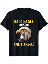 Bald Eagles Bald Eagle is my spirit animal T-Shirt 180G 100% Cotton Printed Round Neck Short-Sleeve T-Shirt, Gifts for Men Dad Husband Grandpa, S-XXXL, Black