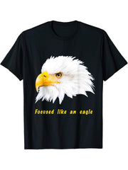 Gift Idea Eagle Photo Bald Eagle T-Shirt 180G 100% Cotton Printed Round Neck Short-Sleeve T-Shirt, Gifts for Men Dad Husband Grandpa, S-XXXL, Black