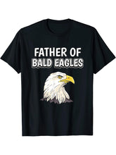 Mens Boys Eagle Dad Father's Day Father Of Bald Eagles T-Shirt 180G 100% Cotton Printed Round Neck Short-Sleeve T-Shirt, Gifts for Men Dad Husband Grandpa, S-XXXL, Black