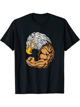 Bald eagle T-Shirt 180G 100% Cotton Printed Round Neck Short-Sleeve T-Shirt, Gifts for Men Dad Husband Grandpa, S-XXXL, Black