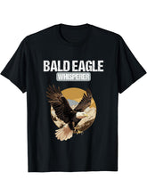 Bald Eagles Bald Eagle Whisperer T-Shirt 180G 100% Cotton Printed Round Neck Short-Sleeve T-Shirt, Gifts for Men Dad Husband Grandpa, S-XXXL, Black