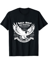 bald eagle, Soaring the American Skies with Majestic Pride. T-Shirt 180G 100% Cotton Printed Round Neck Short-Sleeve T-Shirt, Gifts for Men Dad Husband Grandpa, S-XXXL, Black