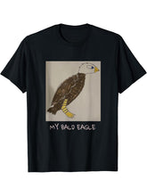 ORIGINAL ART MY BALD EAGLE T-Shirt T-Shirt 180G 100% Cotton Printed Round Neck Short-Sleeve T-Shirt, Gifts for Men Dad Husband Grandpa, S-XXXL, Black
