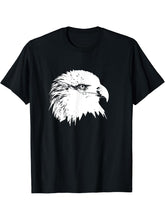 Minimalist Bald Eagle Tshirt 180G 100% Cotton Printed Round Neck Short-Sleeve T-Shirt, Gifts for Men Dad Husband Grandpa, S-XXXL, Black