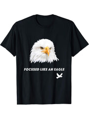 Gift Idea Bald Eagle T-Shirt 180G 100% Cotton Printed Round Neck Short-Sleeve T-Shirt, Gifts for Men Dad Husband Grandpa, S-XXXL, Black