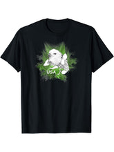 Bald Eagle. USA. Fractal. T-Shirt 180G 100% Cotton Printed Round Neck Short-Sleeve T-Shirt, Gifts for Men Dad Husband Grandpa, S-XXXL, Black