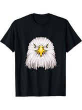 Bald Eagle Animal Head - Cute Bald Eagle Lover Women Men T-Shirt 180G 100% Cotton Printed Round Neck Short-Sleeve T-Shirt, Gifts for Men Dad Husband Grandpa, S-XXXL, Black