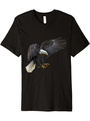 Bald Eagle Premium T-Shirt 180G 100% Cotton Printed Round Neck Short-Sleeve T-Shirt, Gifts for Men Dad Husband Grandpa, S-XXXL, Black