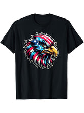 Independence Eagle Patriotic American Flag Glory Bald Eagle- T-Shirt 180G 100% Cotton Printed Round Neck Short-Sleeve T-Shirt, Gifts for Men Dad Husband Grandpa, S-XXXL, Black