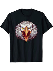 American Bald Eagle USA Shirt funny patriotic boys American T-Shirt 180G 100% Cotton Printed Round Neck Short-Sleeve T-Shirt, Gifts for Men Dad Husband Grandpa, S-XXXL, Black