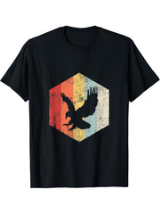 Proud Bald eagle owner Retro, Bald eagle lover, Bald eagle m T-Shirt 180G 100% Cotton Printed Round Neck Short-Sleeve T-Shirt, Gifts for Men Dad Husband Grandpa, S-XXXL, Black