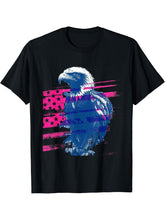 Independence Eagle Patriotic American Flag Glory Bald Eagle- T-Shirt 180G 100% Cotton Printed Round Neck Short-Sleeve T-Shirt, Gifts for Men Dad Husband Grandpa, S-XXXL, Black