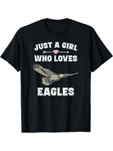 Bald Eagle Lover Gift for Women and Girls T-Shirt 180G 100% Cotton Printed Round Neck Short-Sleeve T-Shirt, Gifts for Men Dad Husband Grandpa, S-XXXL, Black