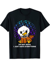 I'm Not Goth I Just Hate Everything Nerd American Bald Eagle T-Shirt 180G 100% Cotton Printed Round Neck Short-Sleeve T-Shirt, Gifts for Men Dad Husband Grandpa, S-XXXL, Black